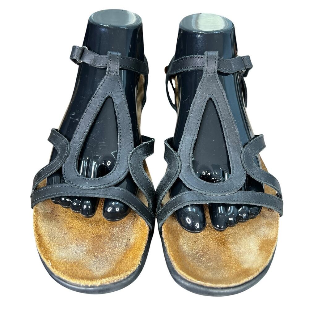 NAOT Women’s Dorothy Black Strappy Leather Sandal Size 41 US 10 - Picture 7 of 11